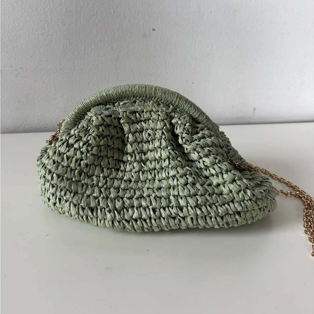 Green Woven Women's Clutch